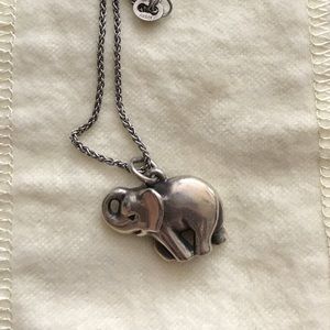 Sterling Silver Elephant Charm with Chain